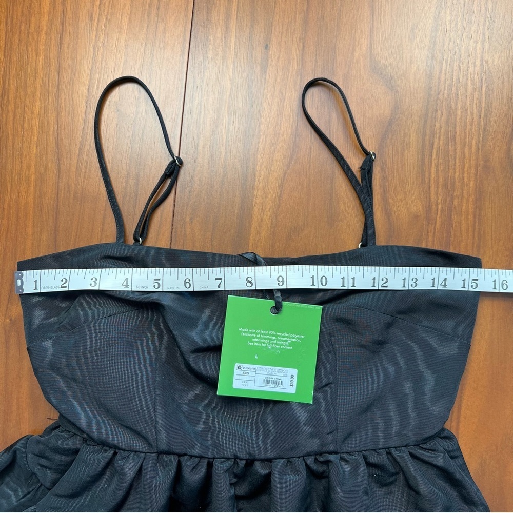 Kate Spade Tiered Ruffle Midi Black Dress, XXS - Picture 8 of 8